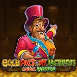 Jackpots logo of Gold Factory Jackpots Mega Moolah from Aurum Signature Studios at Slimking Casino