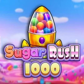 Sugar Rush 1000 online game logo by Pragmatic Play on slimking-casino.com